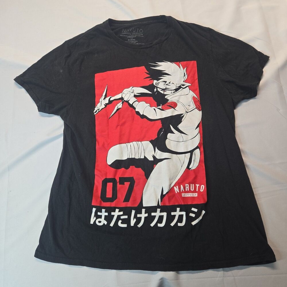 Vintage Naruto Shirt 2002 M Black Mens Graphic Anime Tee Grunge Streetwear